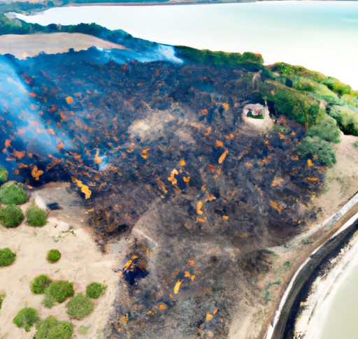 "Devastating Wildfire Ravages Isle of Grain: Drone Footage Reveals Extent of Woodland Destruction"